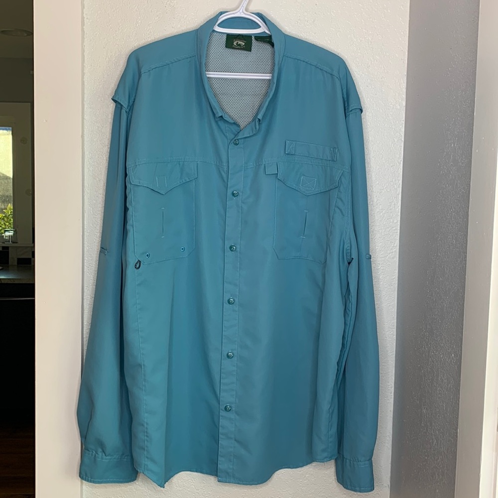 Stillwater Supply Co Blue Vented Fishing Shirt size 2XL Long Sleeve Performance